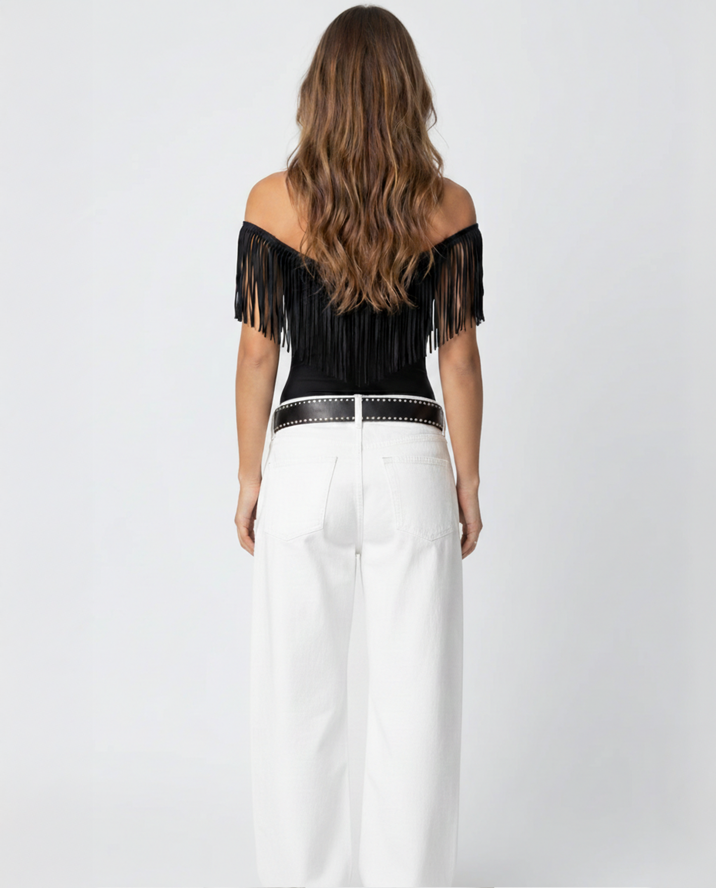 Luxe Black Fringe Top