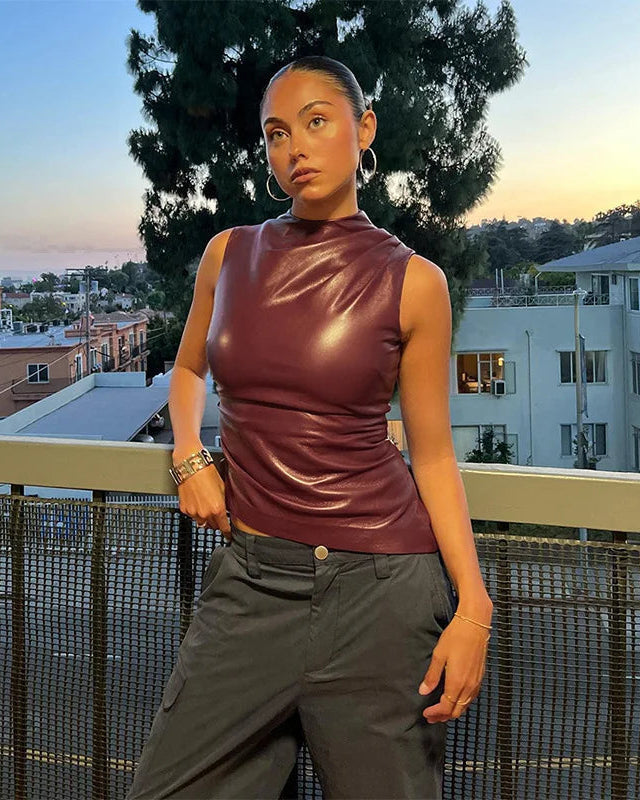 ARVEN | Luxe Leather Top