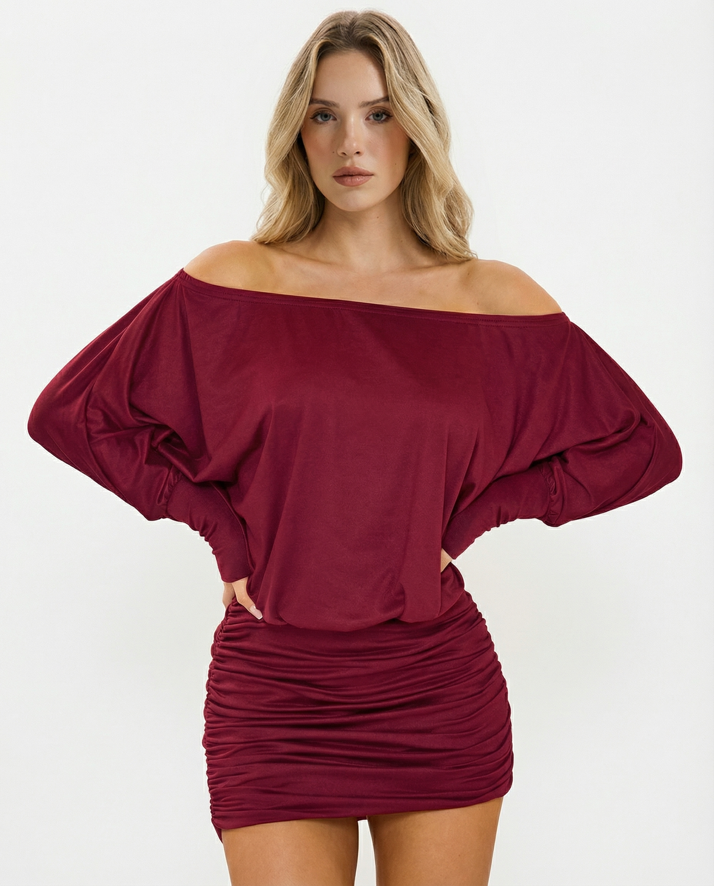 ARVEN | SOLA Ruched Mini Dress