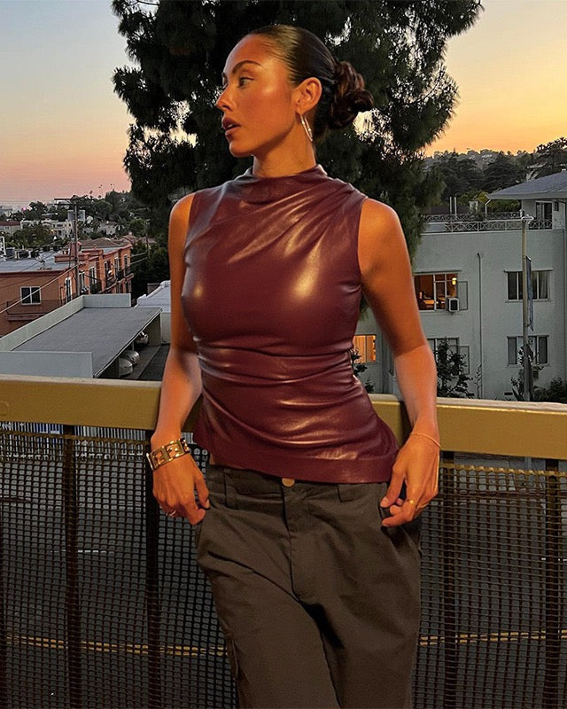 ARVEN | Luxe Leather Top